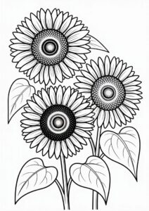 Three Big Beautiful Sunflowers 5
