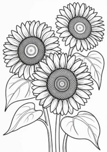 Three Big Beautiful Sunflowers 6