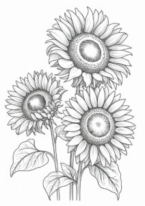 Three Big Beautiful Sunflowers 8