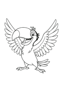 Toucan Coloring Page From Rio Displaying Wings For Kids 2