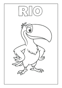 Toucan Coloring Page From Rio Displaying Wings For Kids 4