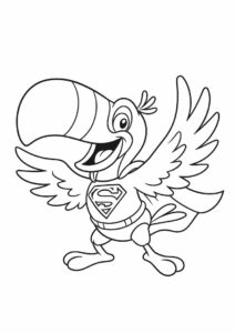 Toucan Coloring Page Sam Flapping Wings 1