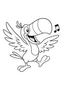 Toucan Coloring Page Sam Flapping Wings 10