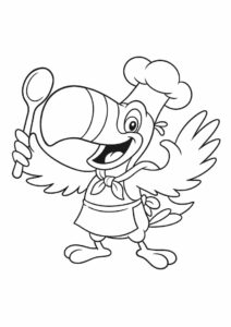 Toucan Coloring Page Sam Flapping Wings 11