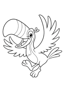 Toucan Coloring Page Sam Flapping Wings 2