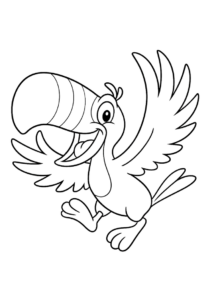 Toucan Coloring Page Sam Flapping Wings 3