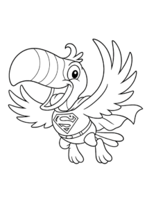 Toucan Coloring Page Sam Flapping Wings 4