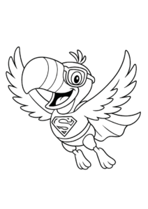 Toucan Coloring Page Sam Flapping Wings 6