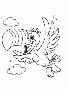 Toucan Coloring Page Sam Flapping Wings 7