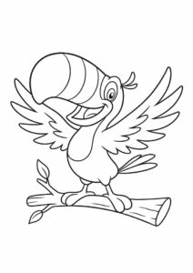 Toucan Coloring Page Sam Flapping Wings 9