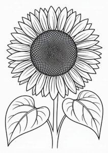 Ultra Fine Sunflower Coloring Sheet 1