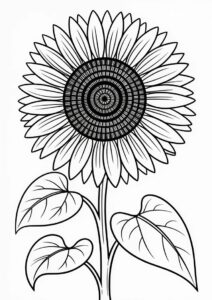 Ultra Fine Sunflower Coloring Sheet 2