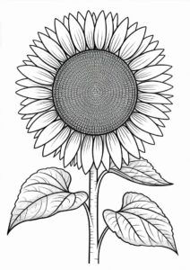 Ultra Fine Sunflower Coloring Sheet 3