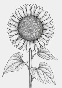 Ultra Fine Sunflower Coloring Sheet 4