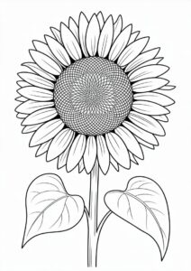 Ultra Fine Sunflower Coloring Sheet 5