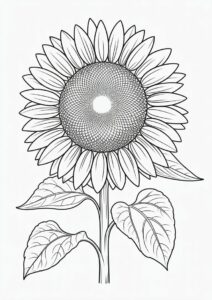 Ultra Fine Sunflower Coloring Sheet 6