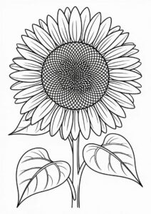 Ultra Fine Sunflower Coloring Sheet 7