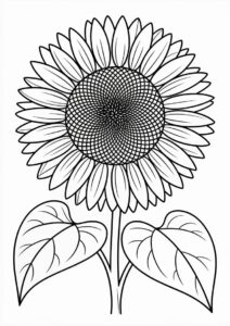 Ultra Fine Sunflower Coloring Sheet 8